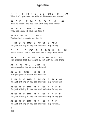 Hypnotize โน้ตตัวอักษรเปียโนโดย System Of A Down - Arr.Lytckey Comnel