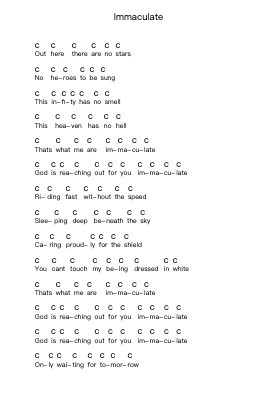 Immaculate Nota surat piano oleh Dimension Zero - Arr.Ruthives Sibylxy