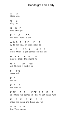 Goodnight Fair Lady โน้ตตัวอักษรเปียโนโดย Coheed and Cambria - Arr.Prihue Roslan