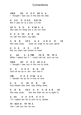 Cornerstone Piano letter notes by Arctic Monkeys - Arr.Upving
