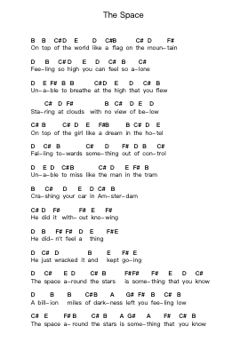 The Space Piano letter notes by Marillion - Arr.Poundpe