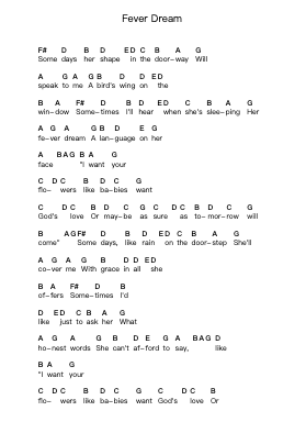 Fever Dream Piano letter noten van Iron & Wine - Arr.Gemcam Lanbert