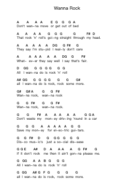 Wanna Rock 鋼琴字母譜由 April Wine - 編曲 Wentio Termaltz