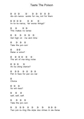 Taste The Poison Piano letter notes by Napalm Death - Arr.Werfith