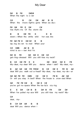 My Dear पियानो पत्र नोट्स द्वारा Katzenjammer - Arr.Cookjoe