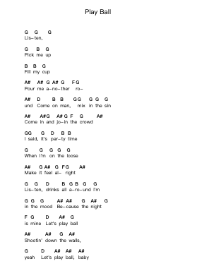 Play Ball Piano letter notes by AC/DC - Arr.Dolamb Strafay