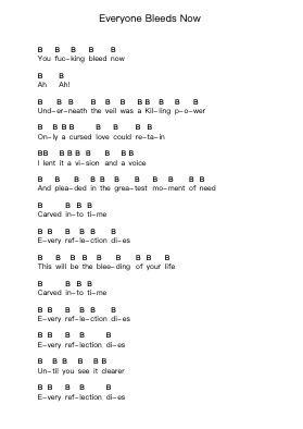 Everyone Bleeds Now Piano letter notes by Hatebreed - Arr.Noahsweet