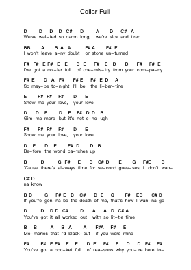 Collar Full Piano letter notes by Panic! At the Disco - Arr.Tatethey Terhum