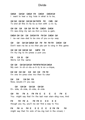 Divide पियानो पत्र नोट्स द्वारा Disturbed - Arr.Saster Hawreed