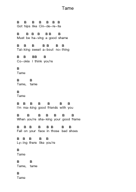 Tame Piano letter notes by Pixies - Arr.Hugcky Drybel