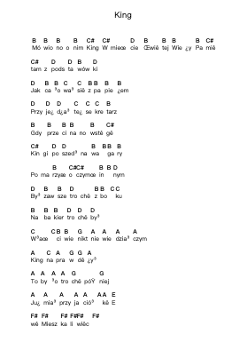 King Piano letter notes by T.Love - Arr.Popbraith Cookryl