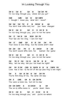 Im Looking Through You ピアノの音符 by The Beatles - Arr.Efkirk
