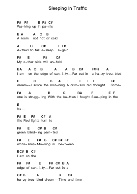 Sleeping In Traffic Catatan huruf piano oleh Beardfish - Arr.Sigwy Lorxine