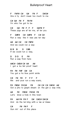 Bulletproof Heart Piano letter notes by My Chemical Romance - Arr.Beckfey Earlnice