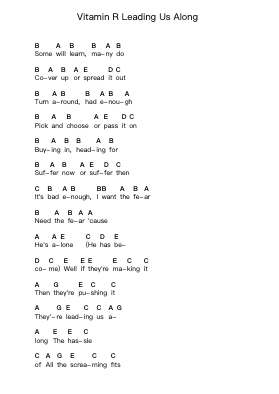 Vitamin R Leading Us Along Ghi chú đàn piano bởi Chevelle - Arr.Turdrea