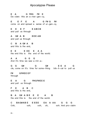 Apocalypse Please Ghi chú đàn piano bởi Muse - Arr.Rooven