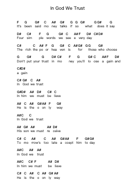 In God We Trust Klavierbuchstaben-Noten von Stryper - Arr.Blouis