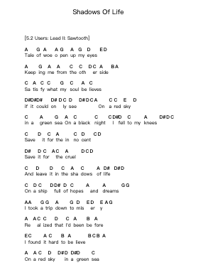 Shadows Of Life Notes de lettres de piano par Dokken - Arr.Springbott Fitchblume