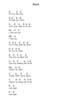Brazil Piano letter notes by Wire - Arr.Holew Brianmaud