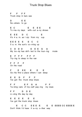 Truck Stop Blues पियानो पत्र नोट्स द्वारा NOFX - Arr.Jobrist