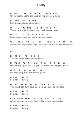 I Fatty Piano letter notes by NOFX - Arr.Fowter Brookecooke