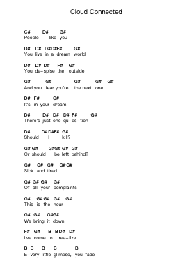 Cloud Connected Ghi chú đàn piano bởi In Flames - Arr.Jackbing Priceliot