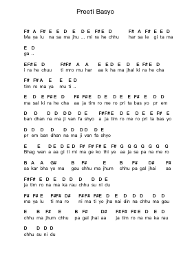 Preeti Basyo โน้ตตัวอักษรเปียโนโดย Nima Rumba - Arr.Lynzoe Haybob