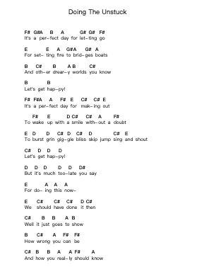 Doing The Unstuck Notas de piano en letras por The Cure - Arr.Wyli