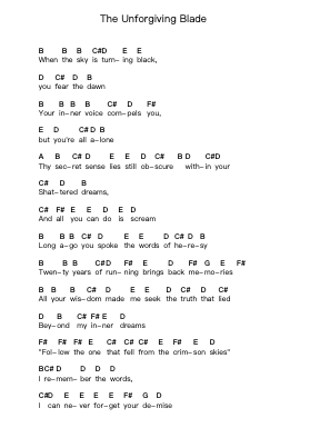 The Unforgiving Blade Piano letter notes by HammerFall - Arr.Junechad