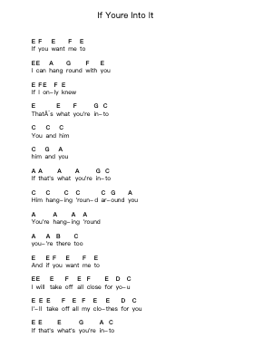 If Youre Into It 鋼琴字母譜由 Flight of the Conchords - 編曲 Taykin Wertor