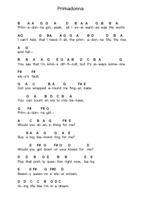 Primadonna 钢琴字母谱由 MARINA (Marina and The Diamonds) - 编曲 Bertreade