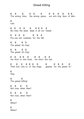 Greed Killing Note letterarie per pianoforte di Napalm Death - Arr.Davebel