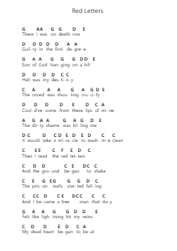 Red Letters 鋼琴字母譜由 Crowder - 編曲 Toutpeg