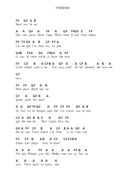 Helene Piano letter notes by Roch Voisine - Arr.Fordlome