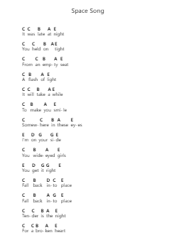 Space Song โน้ตตัวอักษรเปียโนโดย Beach House - Arr.Temky Pisoll