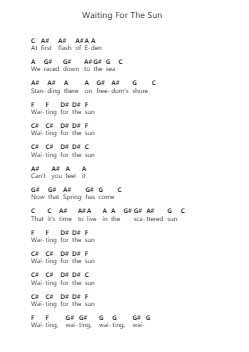 Waiting For The Sun Notes de lettres de piano par The Doors - Arr.Wolflor Coltrid