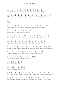 Call On Me Note letterarie per pianoforte di Vianney - Arr.Asdict