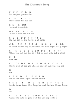 The Chanukah Song ピアノの音符 by Adam Sandler - Arr.Fagee