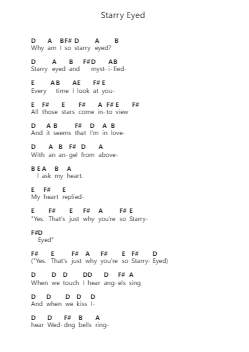 Starry Eyed Piano letter notes by Michael Holliday - Arr.Kayien Goldine