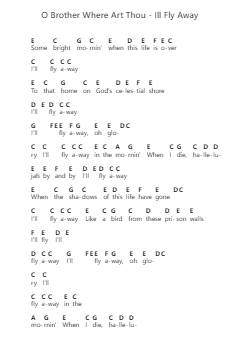 O Brother Where Art Thou - Ill Fly Away Nota surat piano oleh Misc Soundtrack - Arr.Charmie