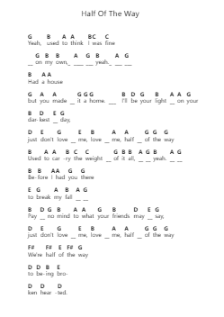 Half Of The Way Piano letter notes by Vulfpeck - Arr.Lizly Hojo