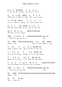 Rain When I Die ピアノの音符 by Alice in Chains - Arr.Lanps Gailkyle