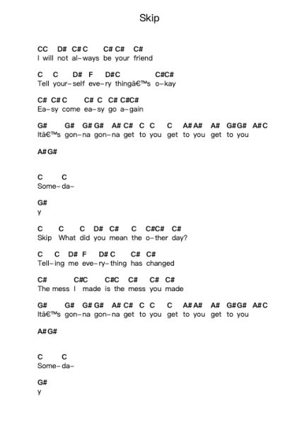 Skip Piano letter notes by Superparka - Arr.Motbrow