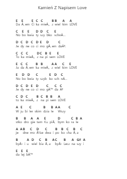 Kamień Z Napisem Love Notas de piano en letras por Enej - Arr.Sainsthea Flind
