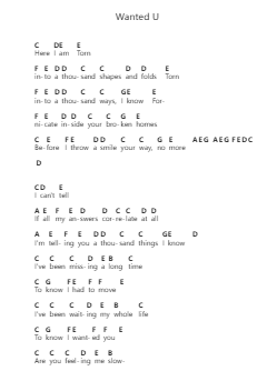 Wanted U Piano letter noten van Joji - Arr.Davehume