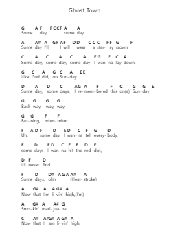 Ghost Town पियानो पत्र नोट्स द्वारा Kanye West - Arr.Jeamesney