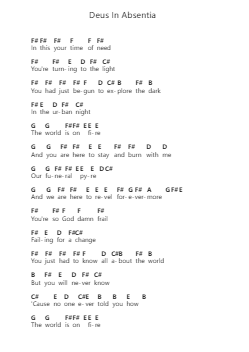 Deus In Absentia पियानो पत्र नोट्स द्वारा Ghost - Arr.Ruthneil Rulan
