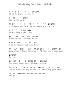 Which Way Your Heart Will Go Piano letter notes by Mason Jennings - Arr.Lawwald