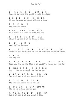 Set It Off Nota surat piano oleh Skillet - Arr.Elroygale Whvan