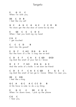 Tangelo 钢琴字母谱由 Red Hot Chili Peppers - 编曲 Bairdted Fage